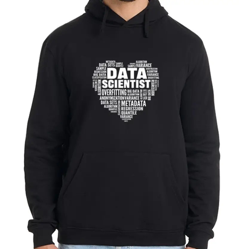 Felpa uomo con cappuccio analisi dei big data per la scienza dei