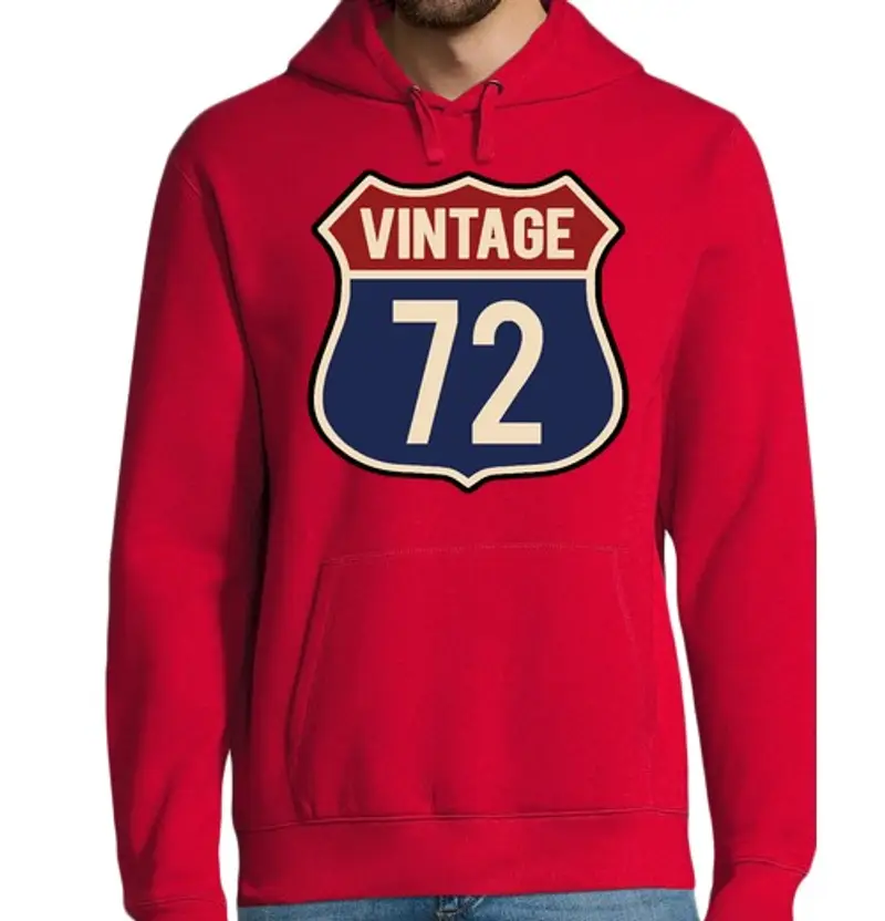Felpa uomo con cappuccio annata 1972