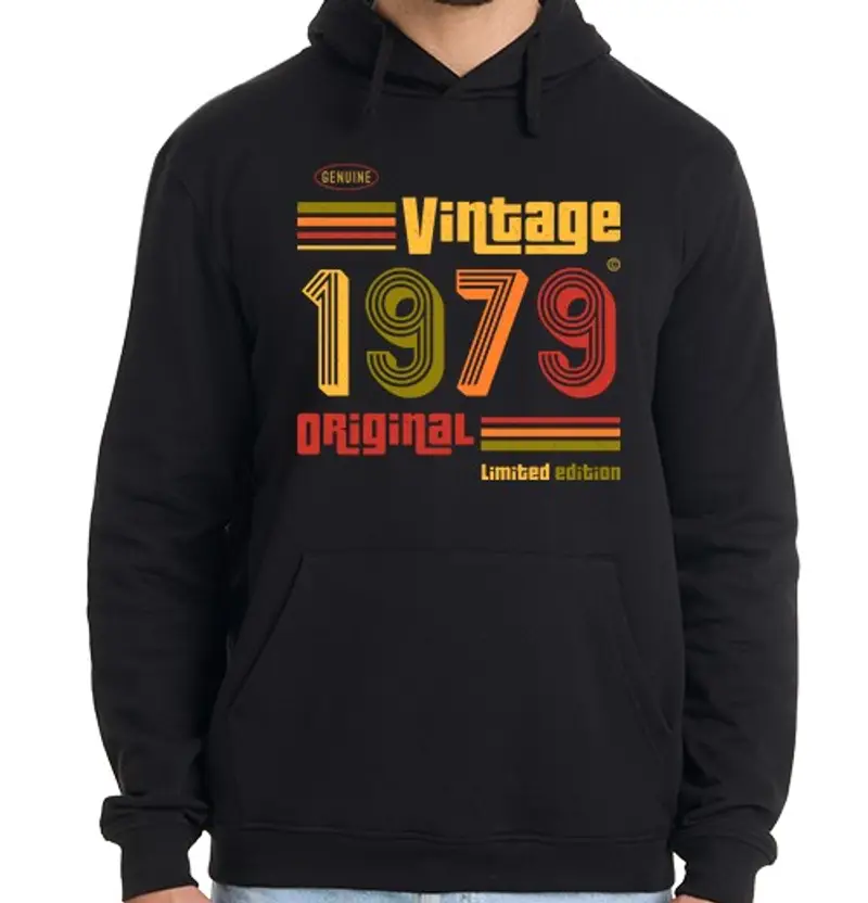 Felpa uomo con cappuccio annata 1979