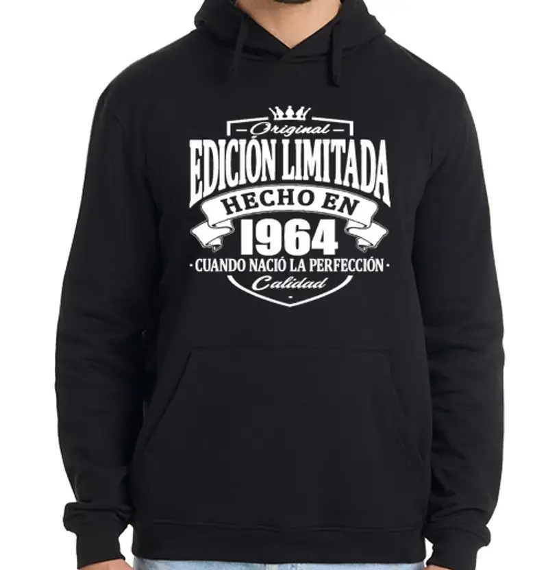 Felpa uomo con cappuccio anno di nascitazione 1964