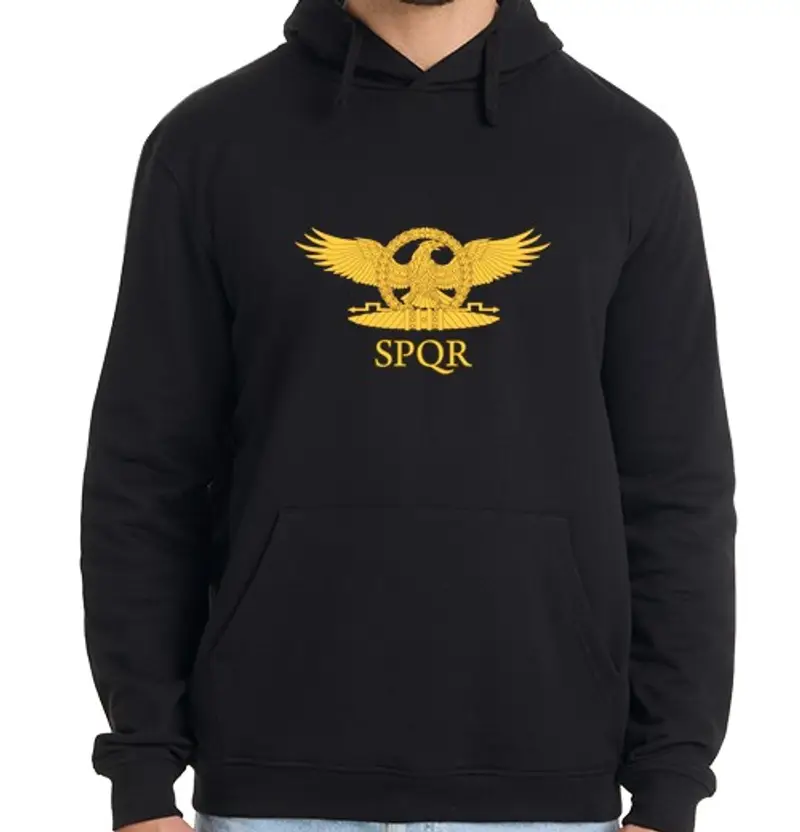 Felpa uomo con cappuccio aquila romana