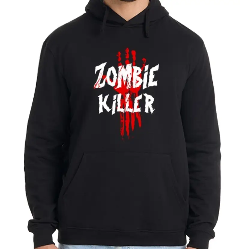 Felpa uomo con cappuccio assassino zombie