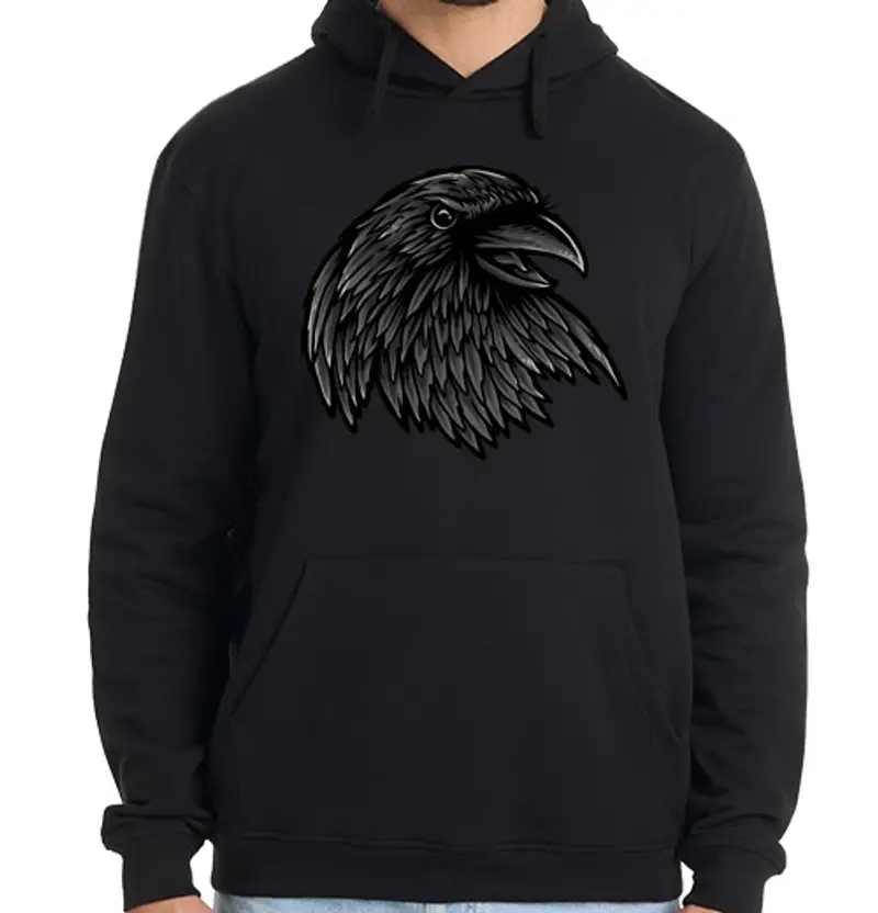 Felpa uomo con cappuccio Aumento of del raven