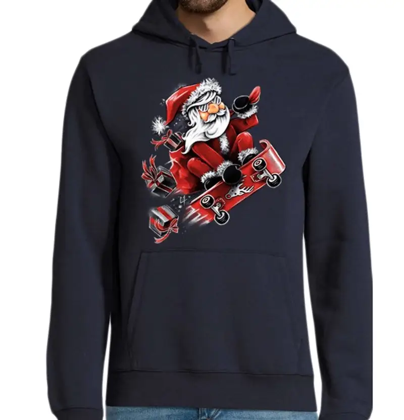 Felpa uomo con cappuccio Babbo Natale