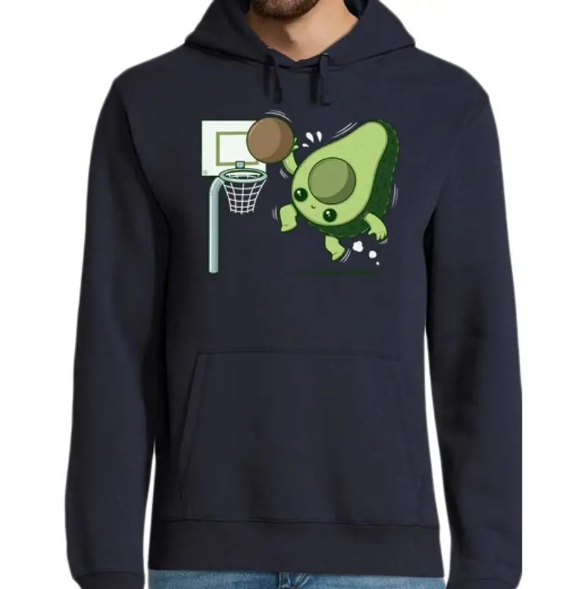 Felpa uomo con cappuccio ball basket vegana