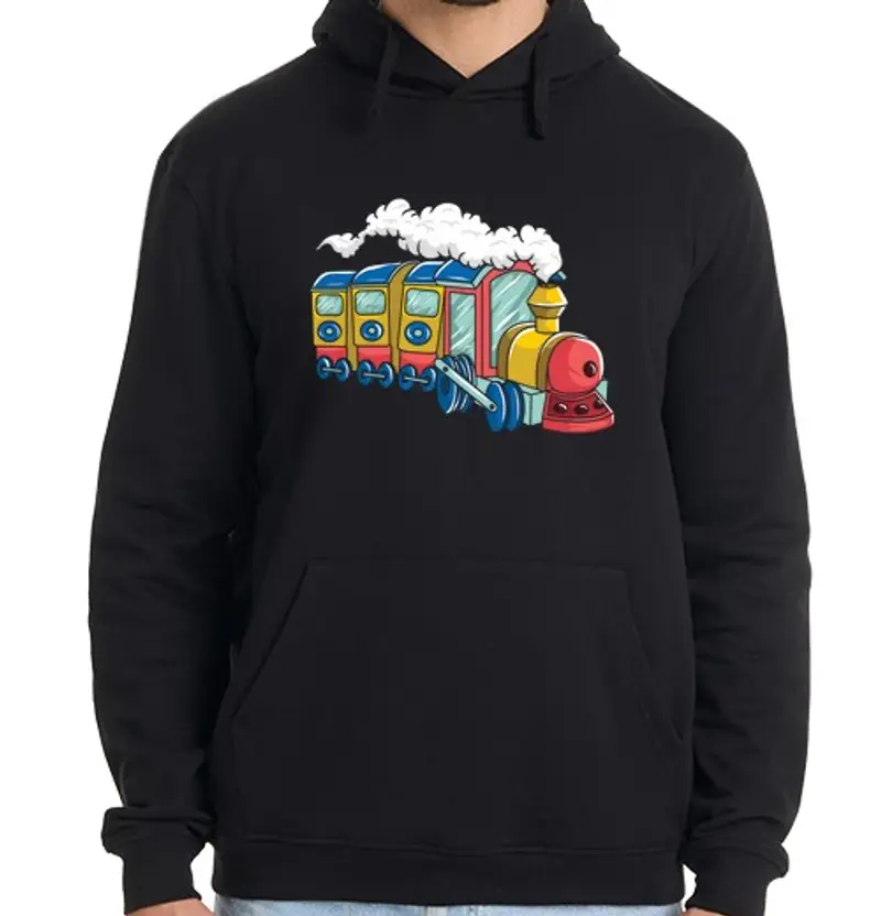 Felpa uomo con cappuccio bambini treno bambini locomotiva