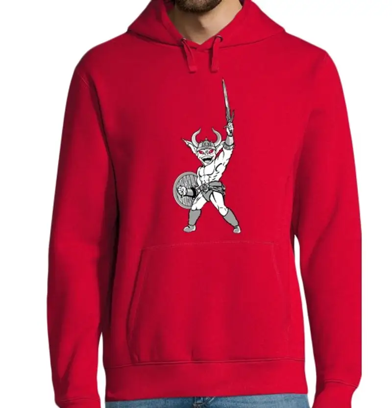 Felpa uomo con cappuccio barbaro in rplus