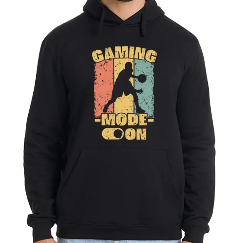 Felpa uomo con cappuccio basket retrò