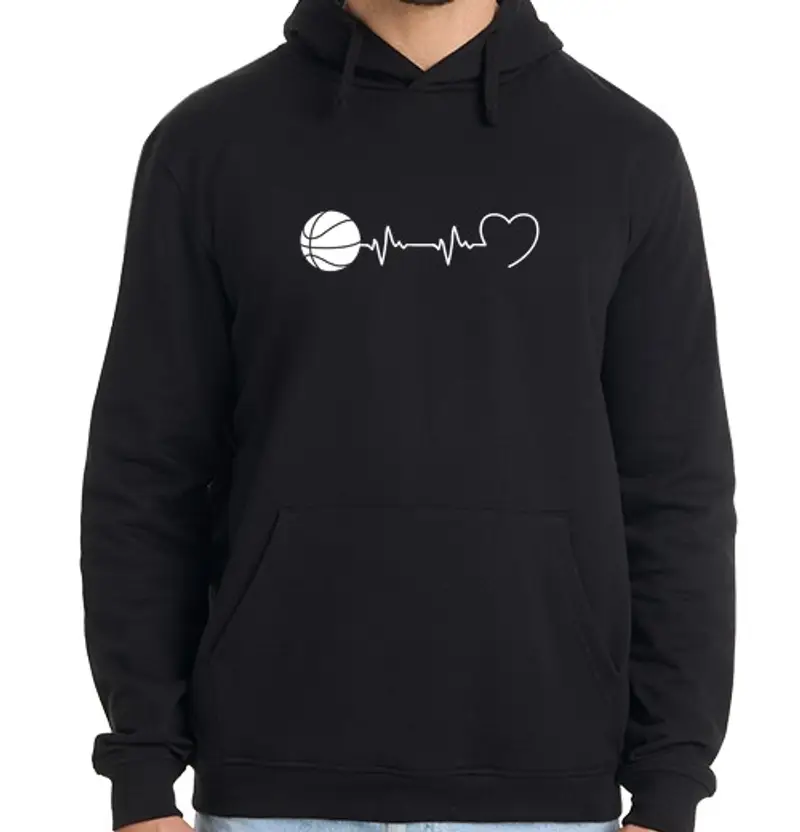 Felpa uomo con cappuccio battere il basket umorismo basket