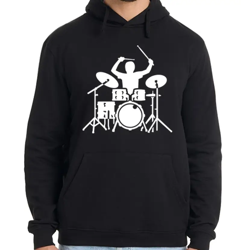 Felpa uomo con cappuccio batteria