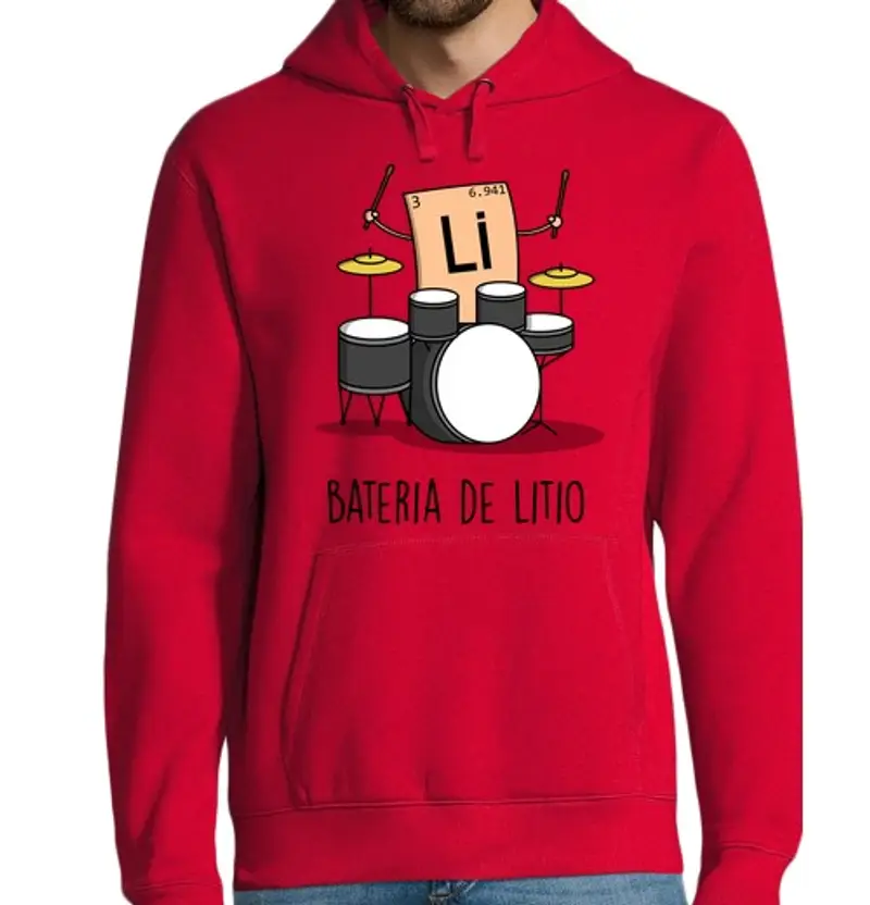 Felpa uomo con cappuccio batteria al litio