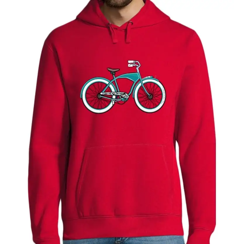 Felpa uomo con cappuccio bici classica indian