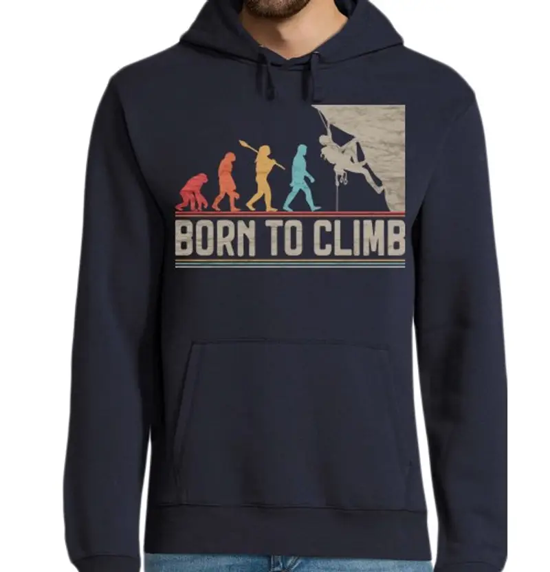 Felpa uomo con cappuccio Born to Climb Arrampicata Climbing