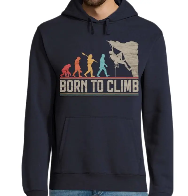 Felpa uomo con cappuccio Born to Climb Arrampicata Climbing