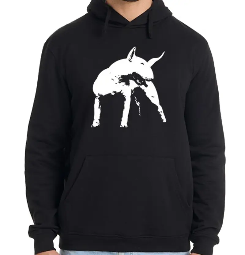 Felpa uomo con cappuccio bull stile pop art terrier s.