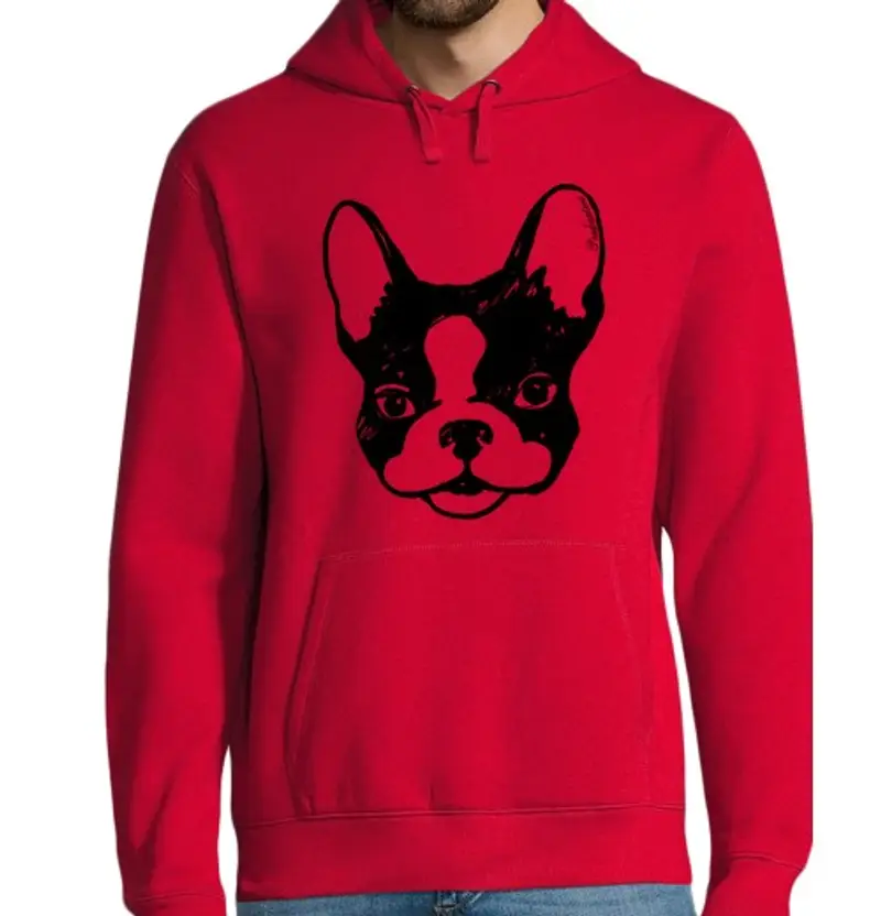 Felpa uomo con cappuccio bulldog francese