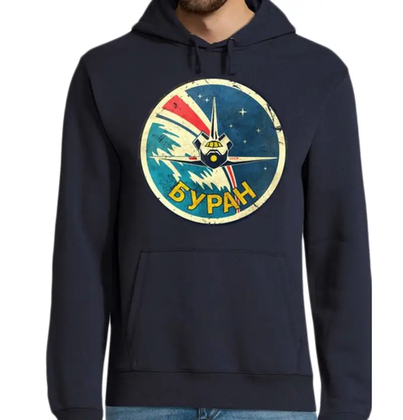 Felpa uomo con cappuccio c CCCP le sic sp ace emblema navicleitt