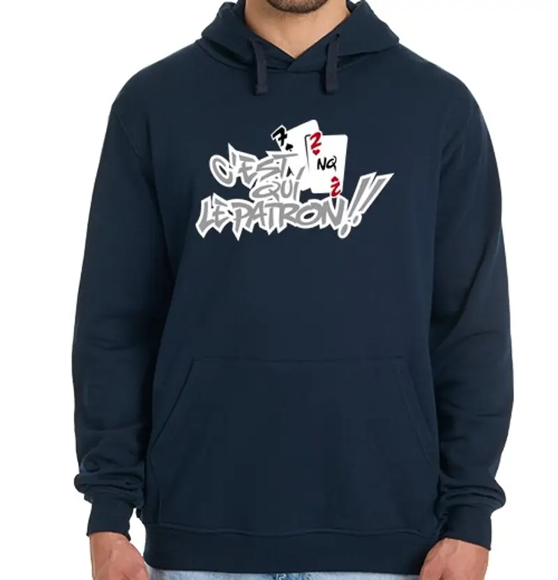 Felpa uomo con cappuccio C'est qui le patron (Rémi Gaillard)