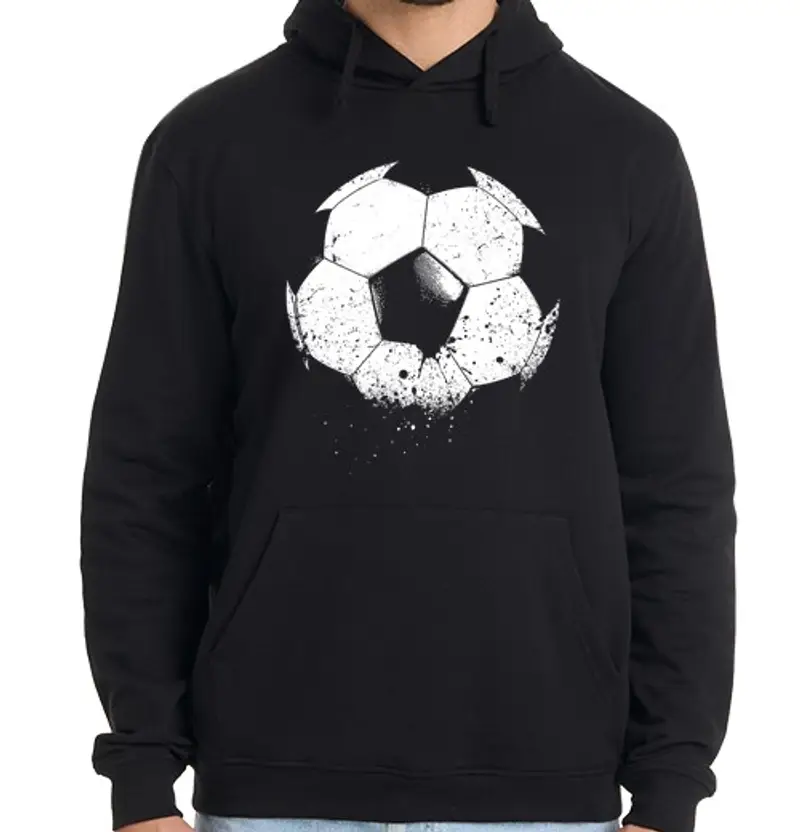Felpa uomo con cappuccio calcio pallone da calcio-sport-eroso-ob