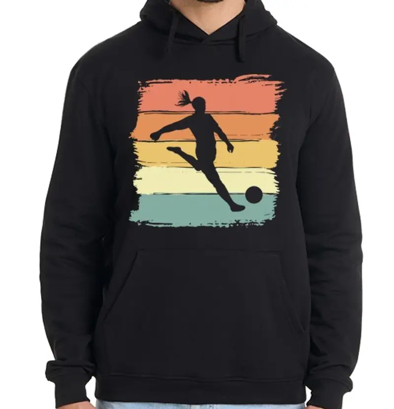 Felpa uomo con cappuccio calcio retrò vintage per gli amanti del