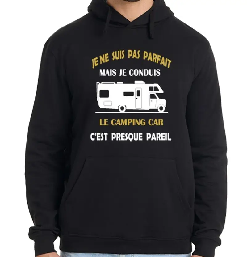 Felpa uomo con cappuccio camicia camper