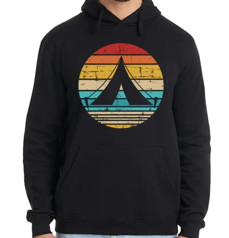 Felpa uomo con cappuccio campeggio