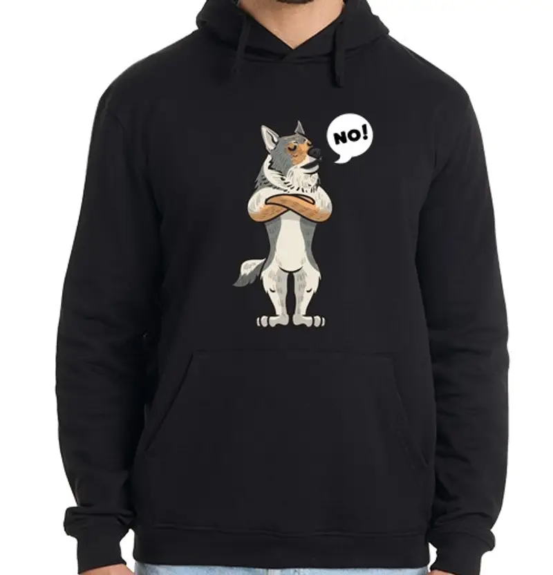 Felpa uomo con cappuccio cane lupo cecoslovacco testardo