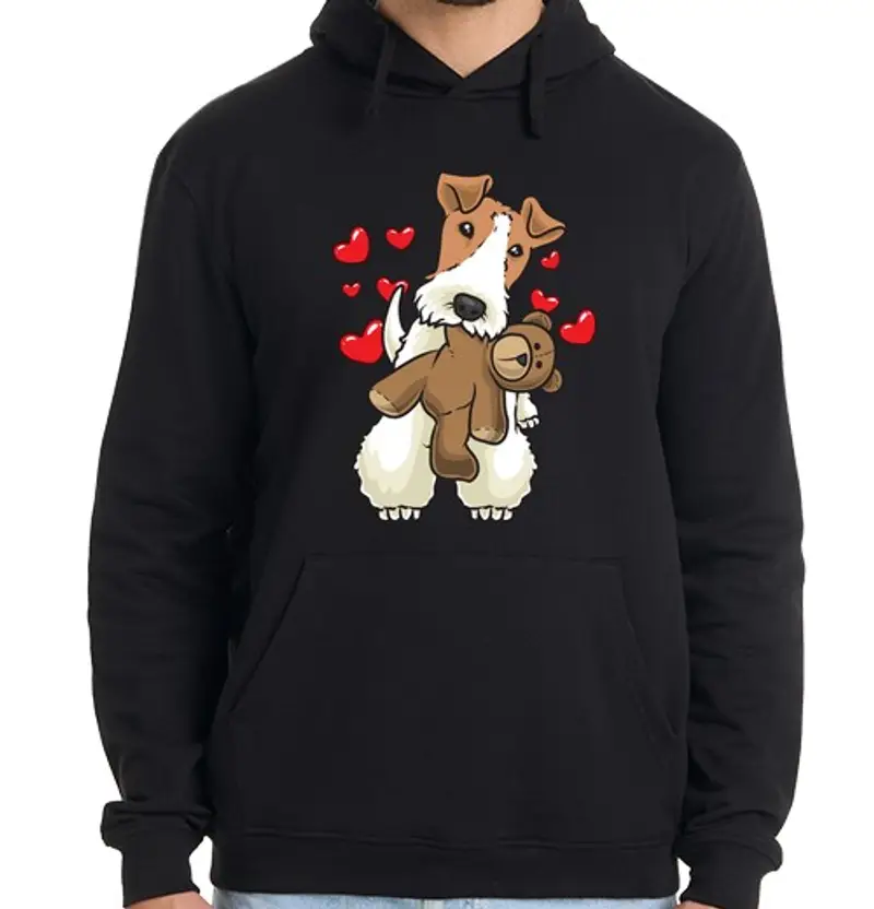 Felpa uomo con cappuccio cane peluche volpe