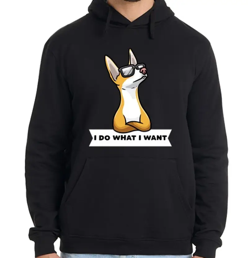 Felpa uomo con cappuccio cane podenco testardo