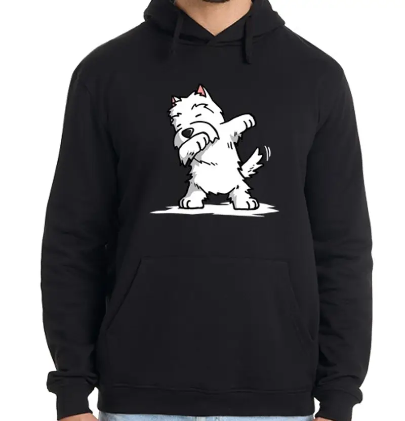 Felpa uomo con cappuccio cane west high land white terrier dab
