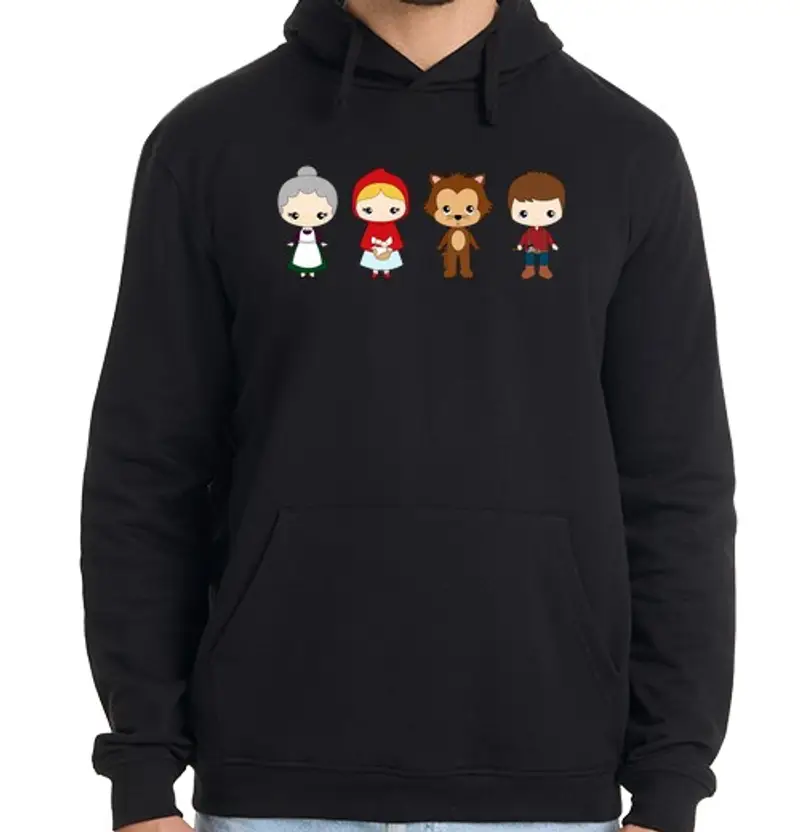 Felpa uomo con cappuccio caperu personaggio citazione rosso s