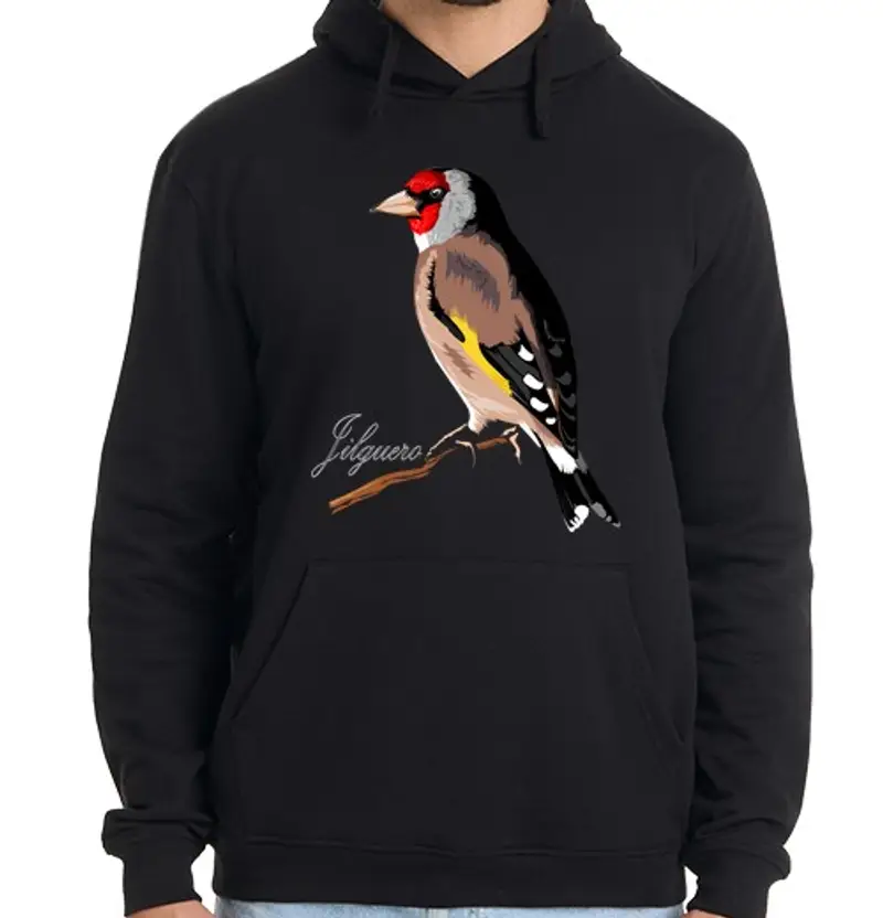 Felpa uomo con cappuccio cardellino