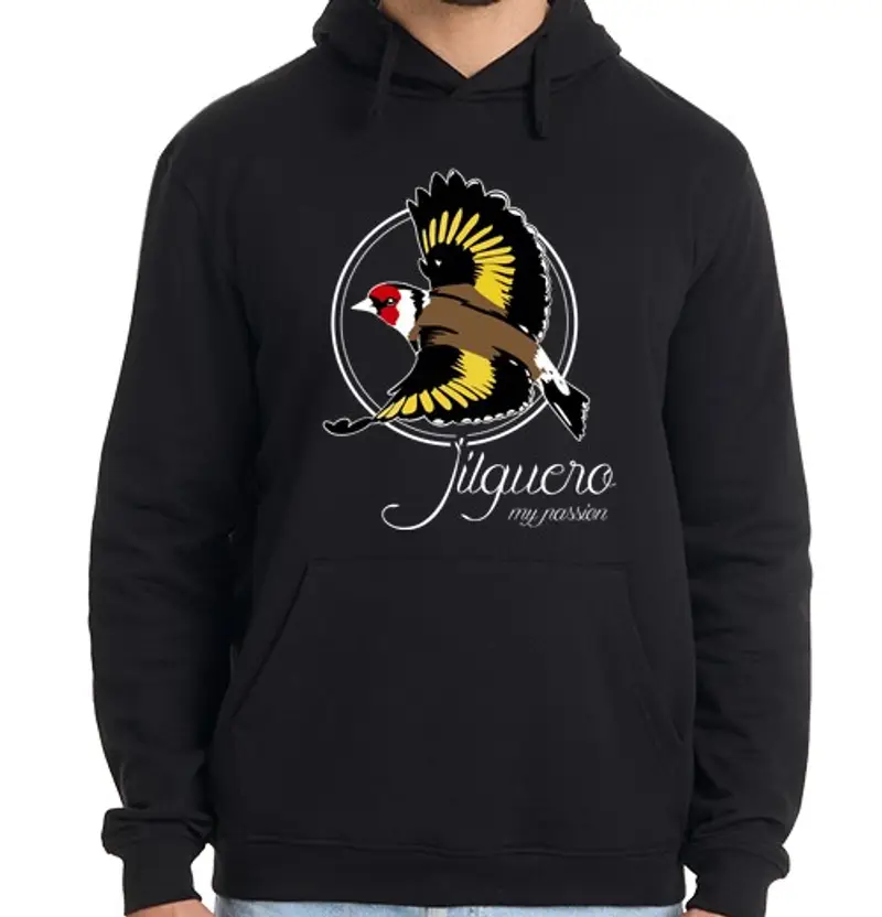 Felpa uomo con cappuccio cardellino