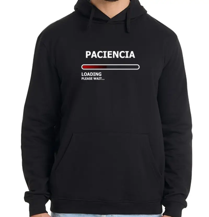 Felpa uomo con cappuccio caricamento pazienza