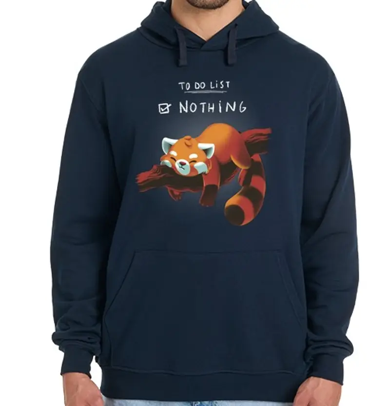 Felpa uomo con cappuccio carino rosso pan da animale pigro