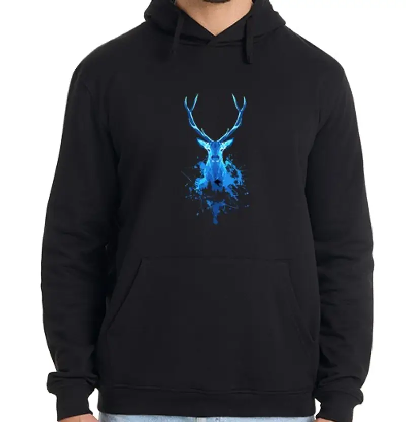Felpa uomo con cappuccio cervo