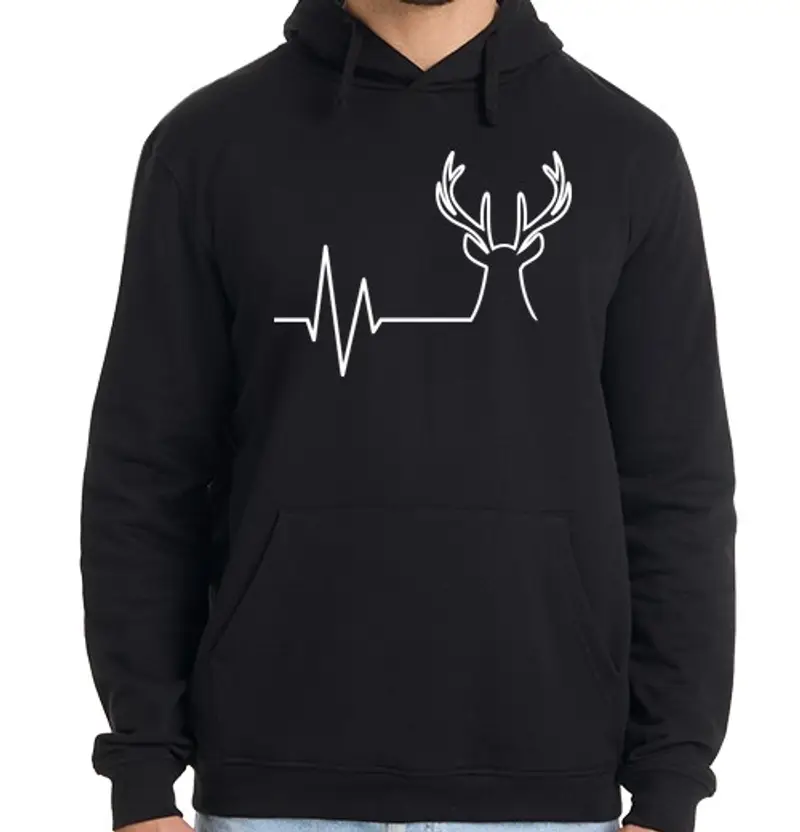 Felpa uomo con cappuccio cervo