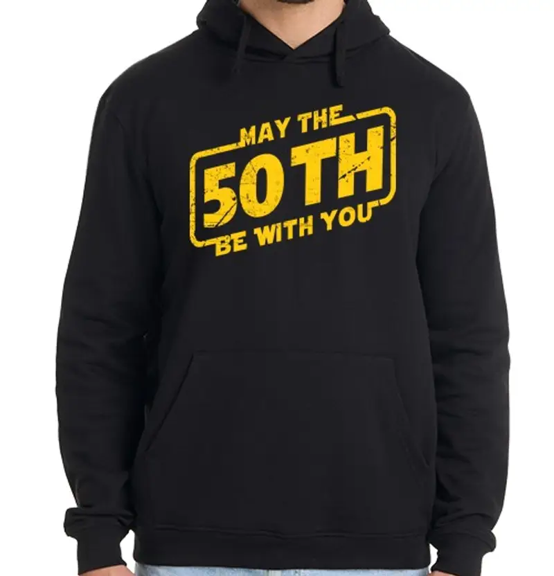 Felpa uomo con cappuccio che il 50 sia con you