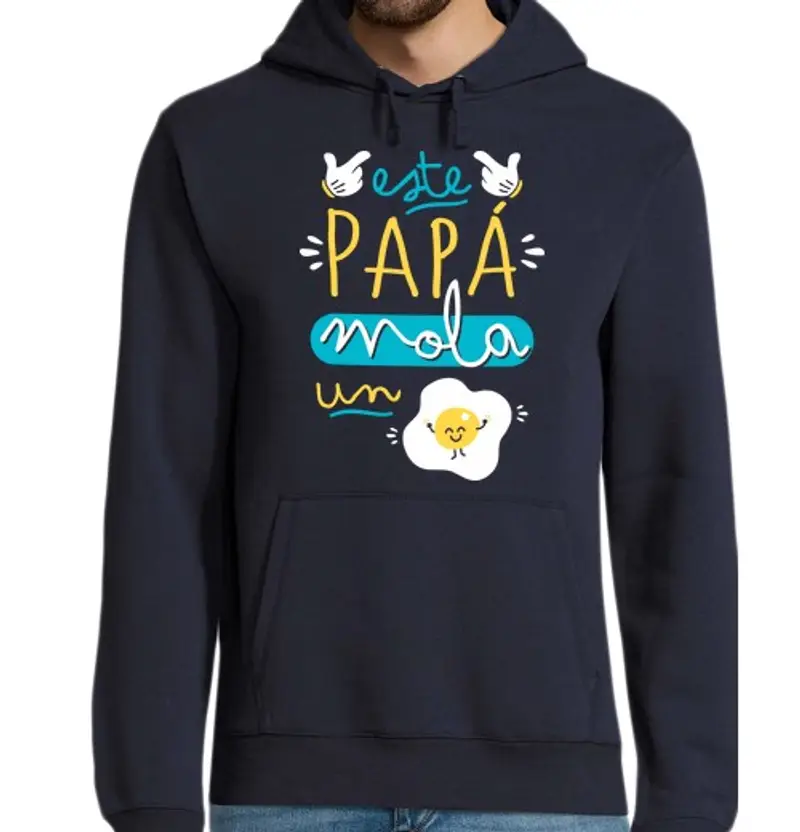Felpa uomo con cappuccio chesto papà fa un uovo