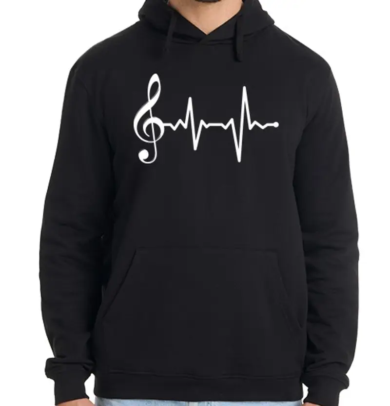 Felpa uomo con cappuccio chiave di violino