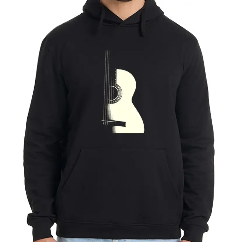 Felpa uomo con cappuccio chitarra