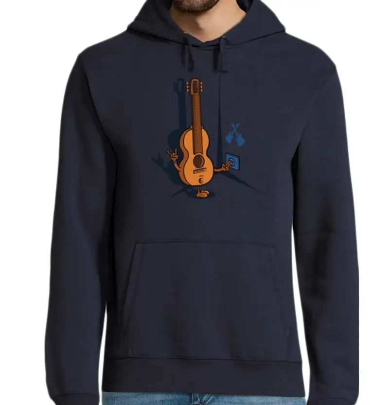 Felpa uomo con cappuccio chitarra elettrica 1