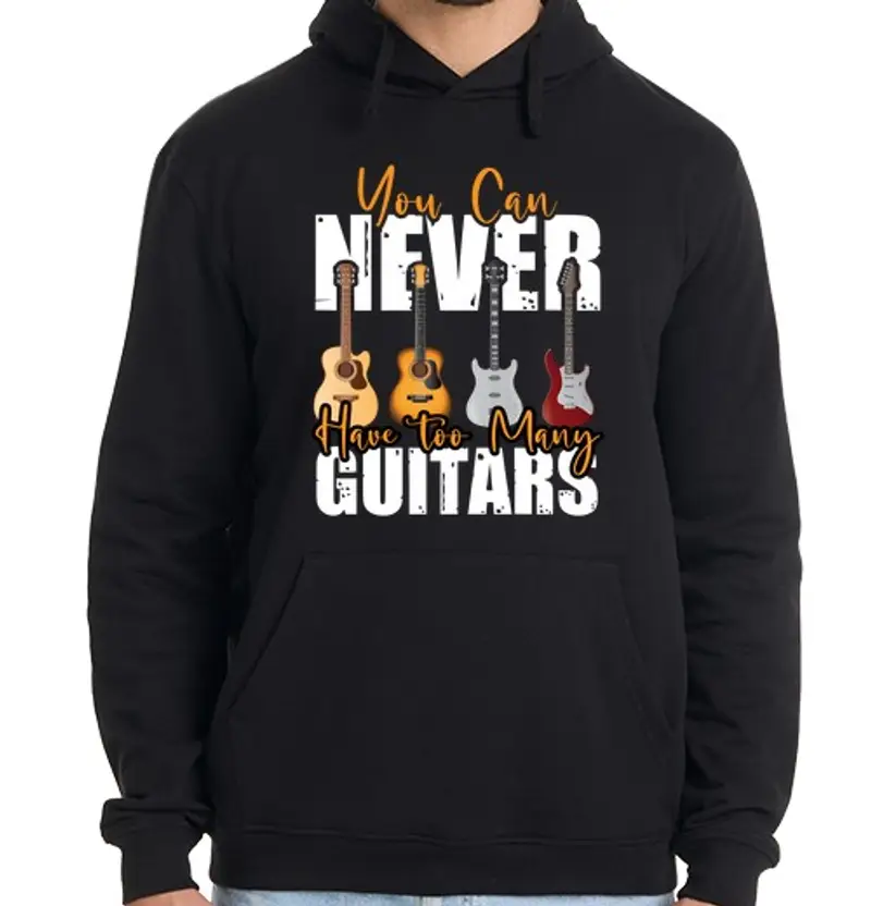 Felpa uomo con cappuccio chitarrista regalo