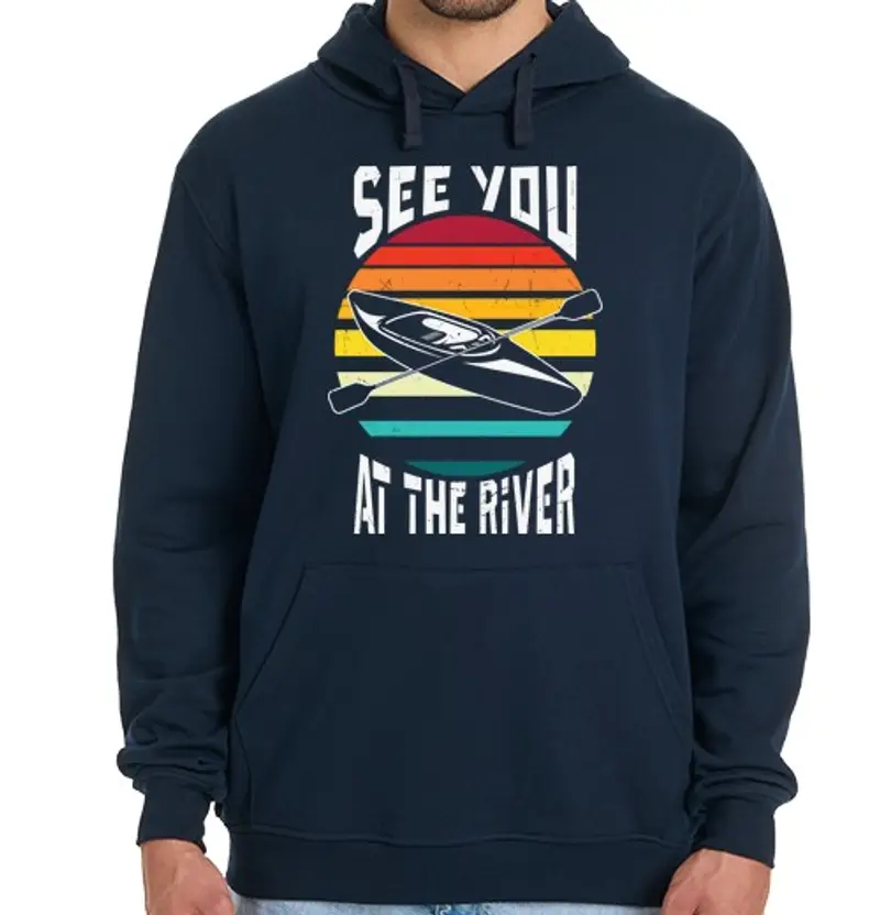Felpa uomo con cappuccio ci vediamo al fiume