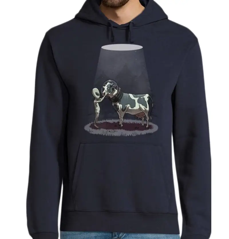 Felpa uomo con cappuccio ciao mucca