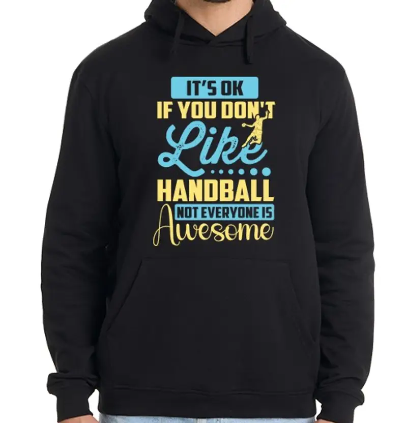 Felpa uomo con cappuccio citazione divertente sulla pallamano