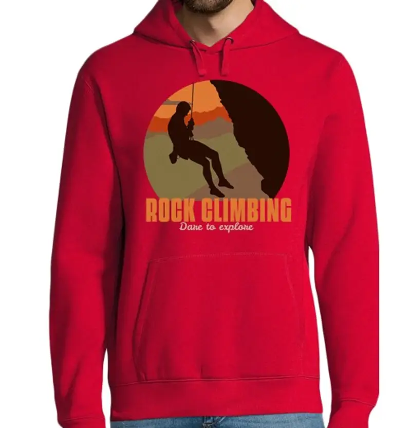 Felpa uomo con cappuccio climb rock ing