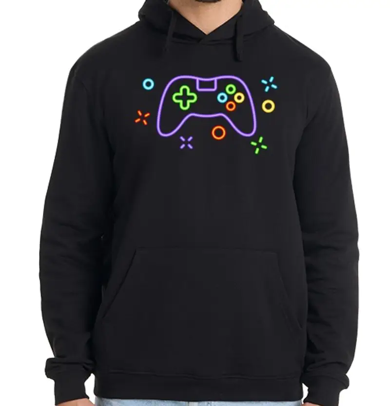 Felpa uomo con cappuccio comando al neon