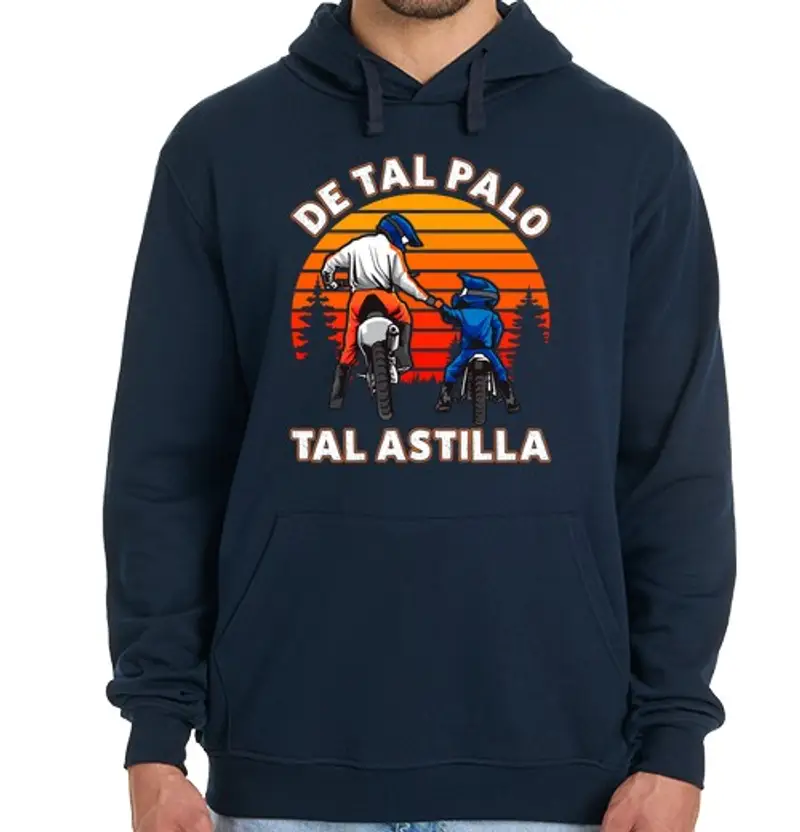 Felpa uomo con cappuccio come moto di motociclisti di padre e figlio