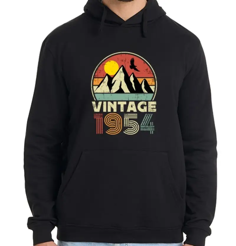 Felpa uomo con cappuccio compleanno divertente nato nel 1954 lim